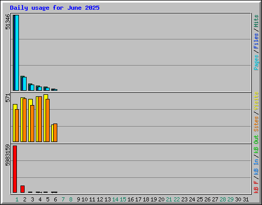 Daily usage for June 2025