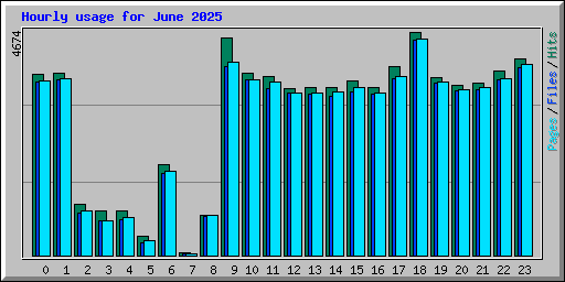 Hourly usage for June 2025